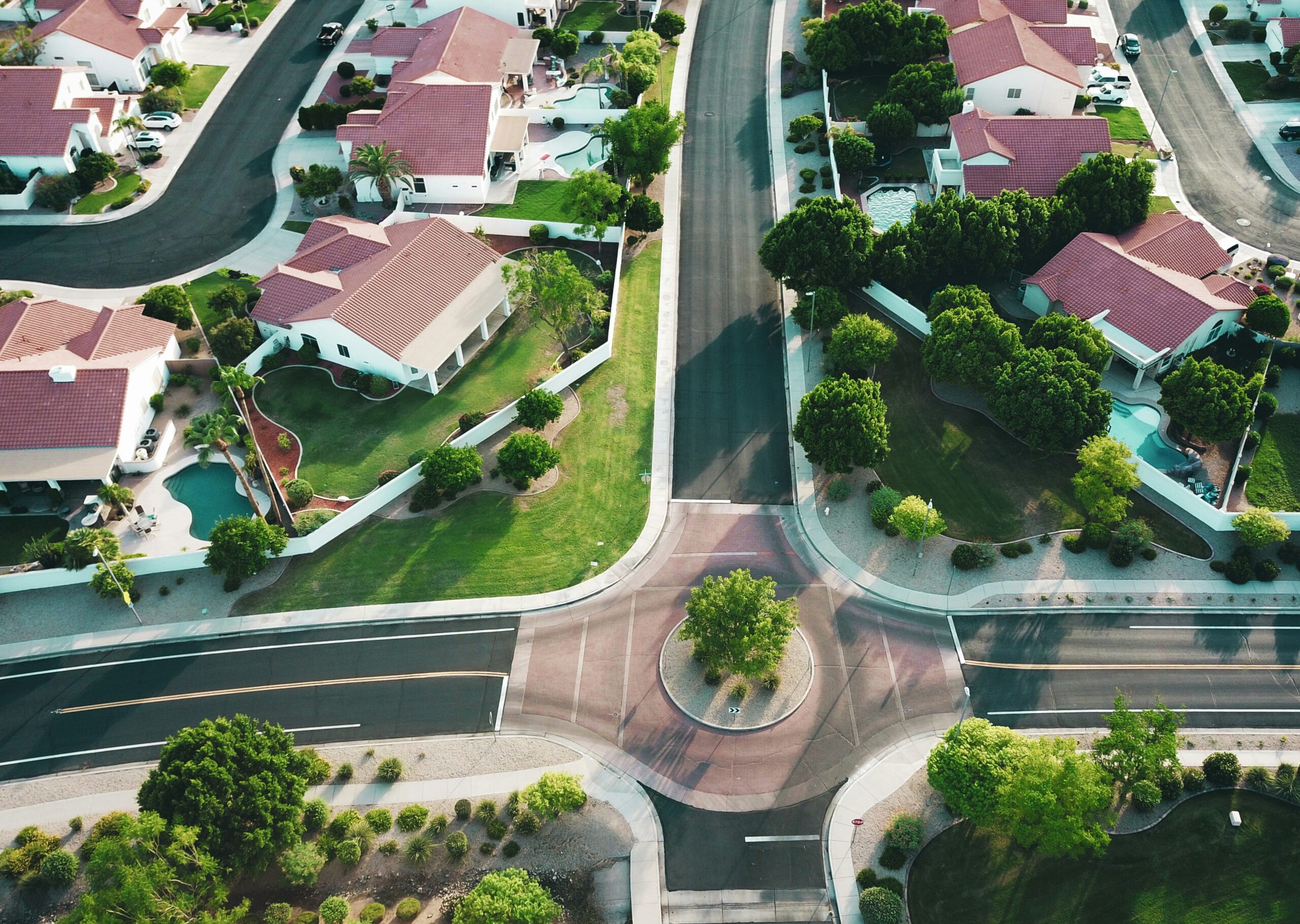 aerial view of a suburb