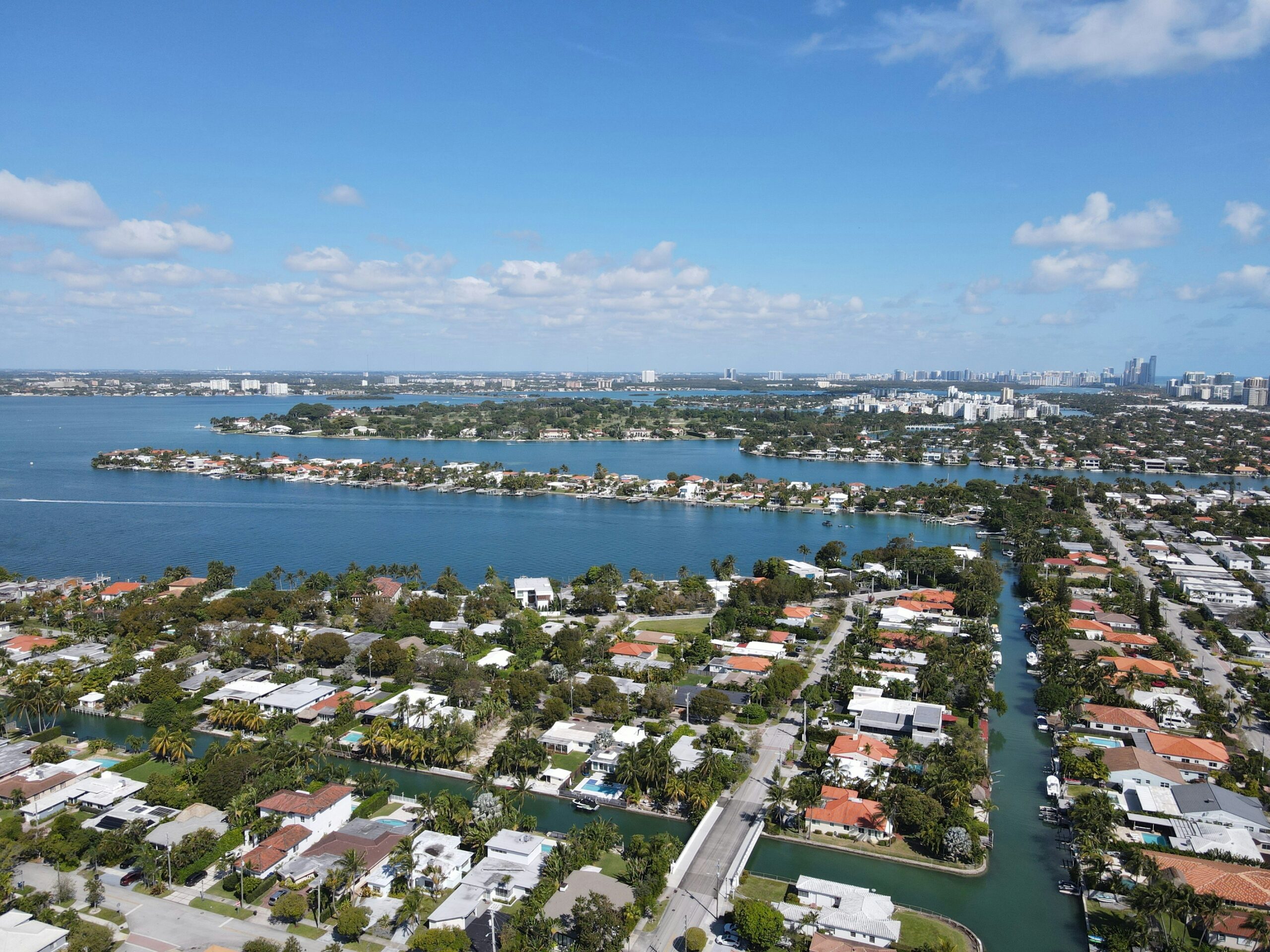 aerial view of miami neighborhood